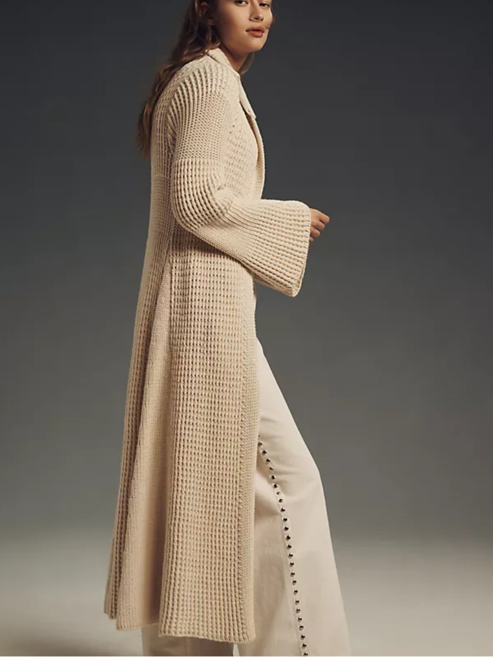 Maeve Wide-Sleeve Longline Cardigan Sweater
COLOR. Ivory